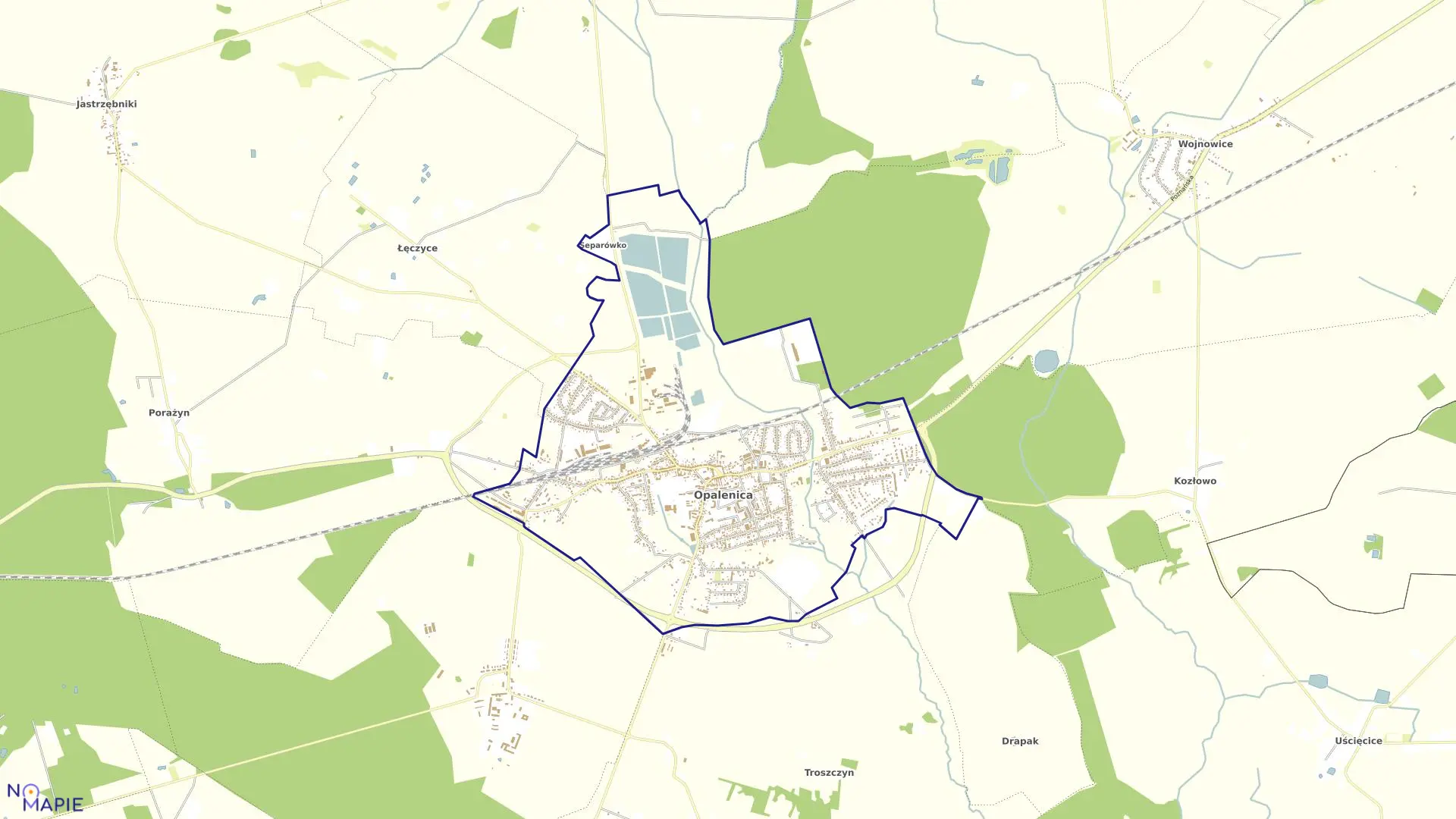 Mapa obrębu OPALENICA w gminie Opalenica